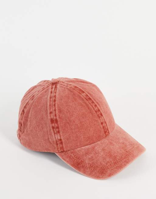 ASOS DESIGN soft baseball cap in washed red ASOS