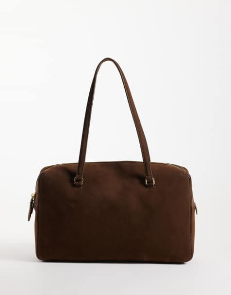 ASOS DESIGN soft carryall tote bag in chocolate - view 1