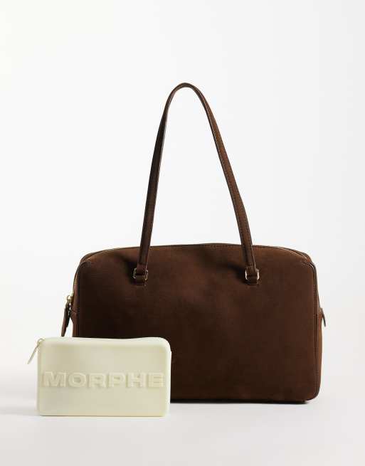 ASOS DESIGN soft carryall tote bag in chocolate, 2 of 4