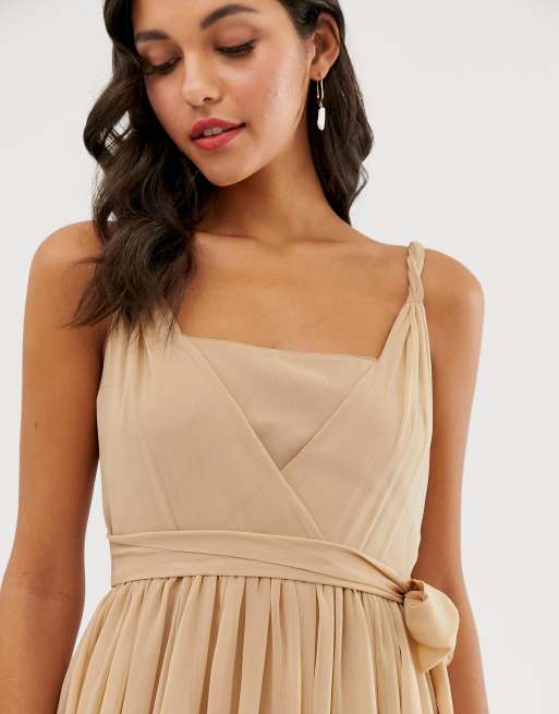 Asos design square outlet neck midi prom dress