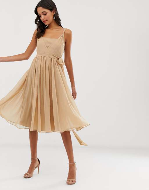 Asos square neck store midi prom dress