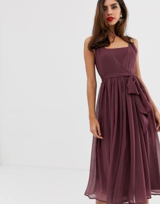 Asos square neck midi prom dress best sale