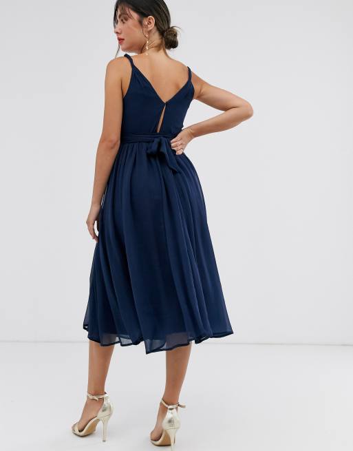 Asos square neck midi prom outlet dress