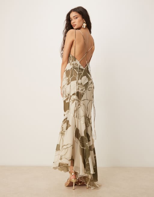 green emerald velvet dress Buy House of Varada Green Floral Strappy Dress For Women online