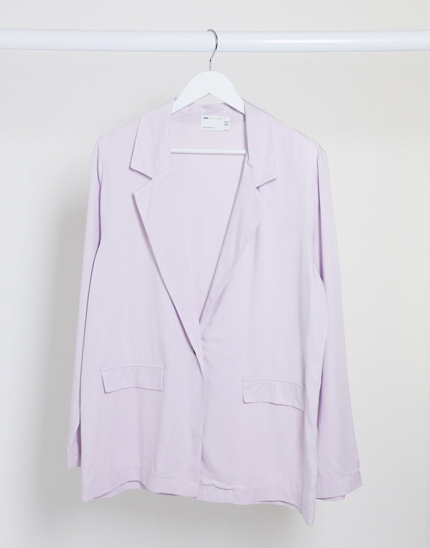 Asos Design Soft Dad 3 Piece Suit Blazer In Dusty Lilac-purple