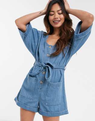 asos blue playsuit