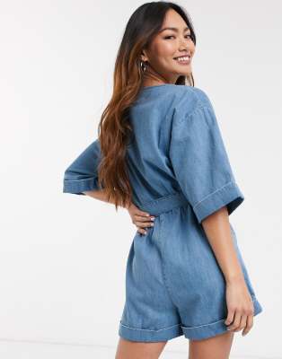 asos denim playsuit