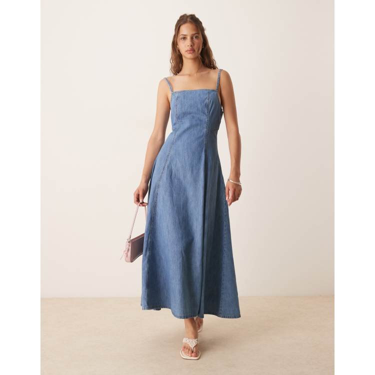 knee length dresses for ladies Lexi Rib Fit and Flare Midi Dress – Marine Layer main image 0