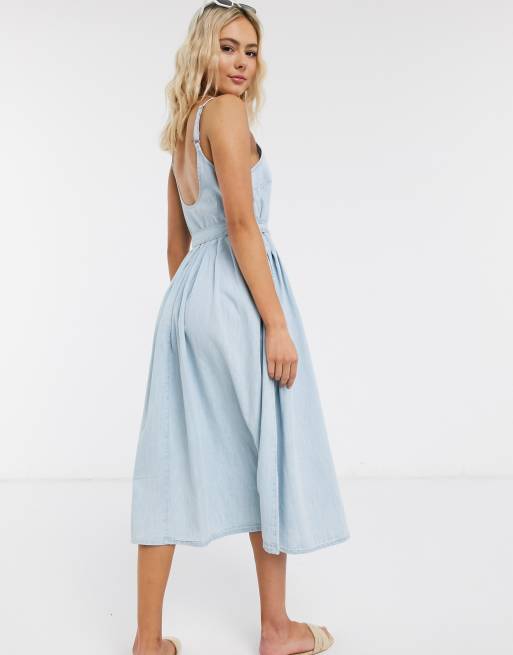 Asos denim outlet midi dress