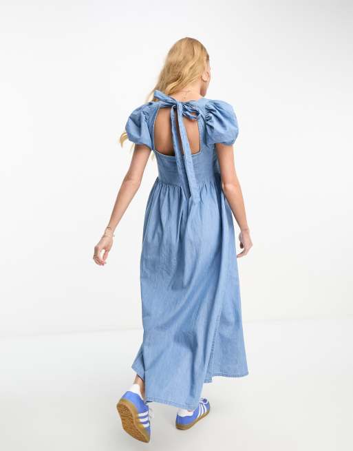 Asos denim best sale midi dress