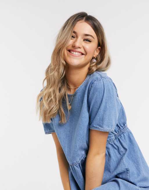 Asos denim best sale smock dress