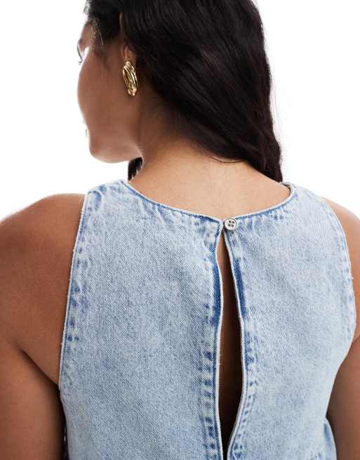 Asos denim smock dress on sale