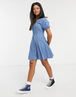 denim tea dress