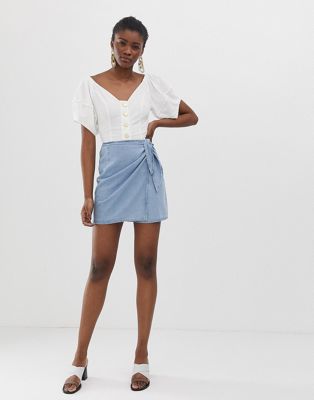 Denim Wrap Mini Skirt on Sale, 53% OFF | www.ingeniovirtual.com