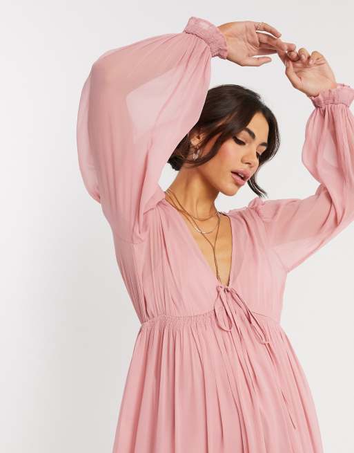 Asos dusty pink dress sale