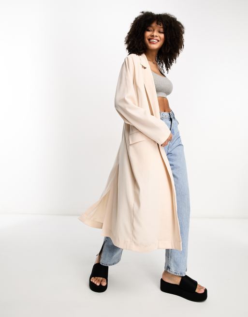 Beige duster hot sale coat