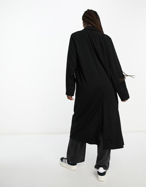 Asos black shop duster coat