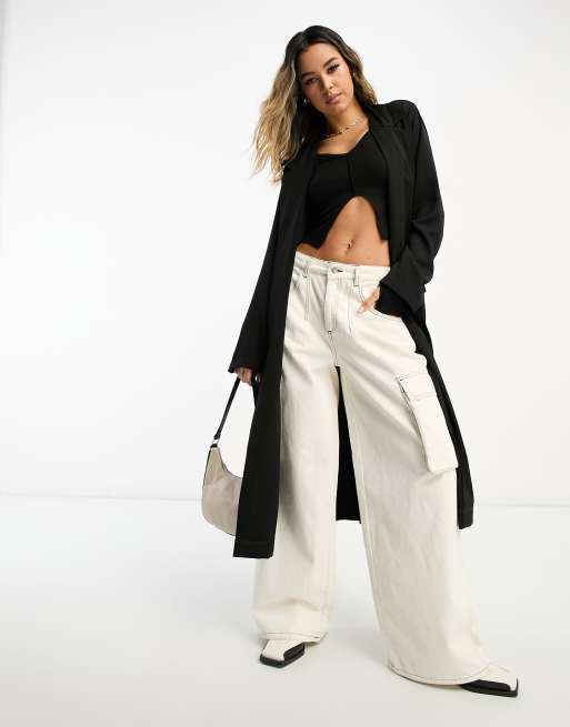 Asos black 2024 duster coat