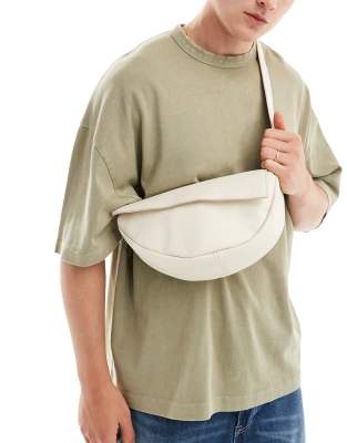 Ecru Woven Leather Crossbody main image 1