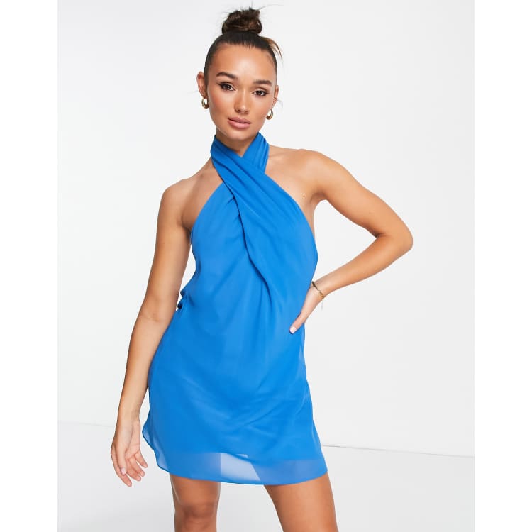 blue halter summer dress Wedtrend Women Glitter Royal Blue Homecoming Dress with Tassels Sequin  Tight Short Spaghetti Straps Bodycon Mini Dress – WEDTREND