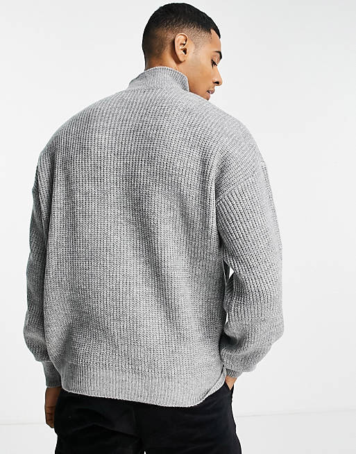 ASOS DESIGN soft knit rib co-ord jumper in grey, 2 of 4