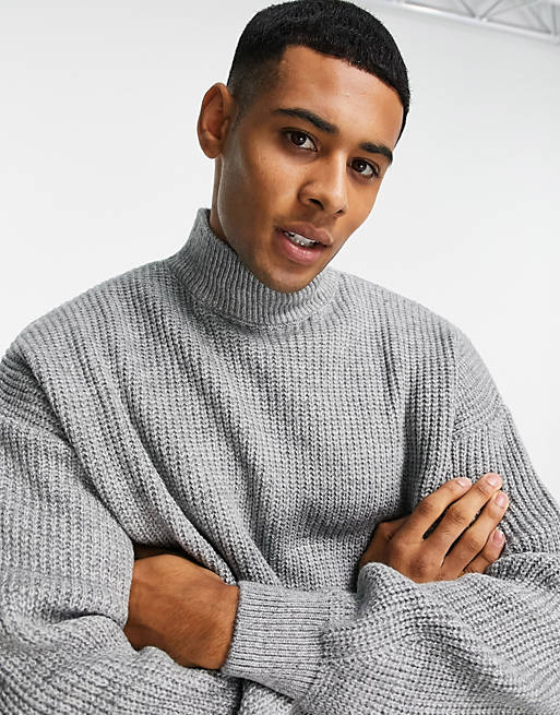 ASOS DESIGN soft knit rib co-ord jumper in grey, 3 of 4