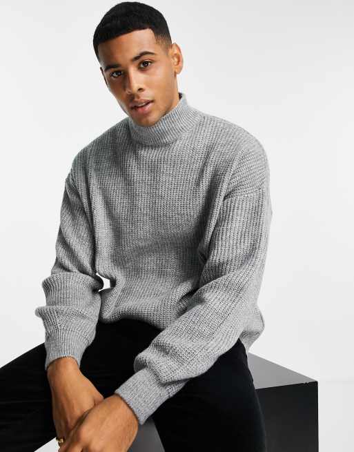 ASOS DESIGN soft knit rib sweater in gray - part of a set | ASOS