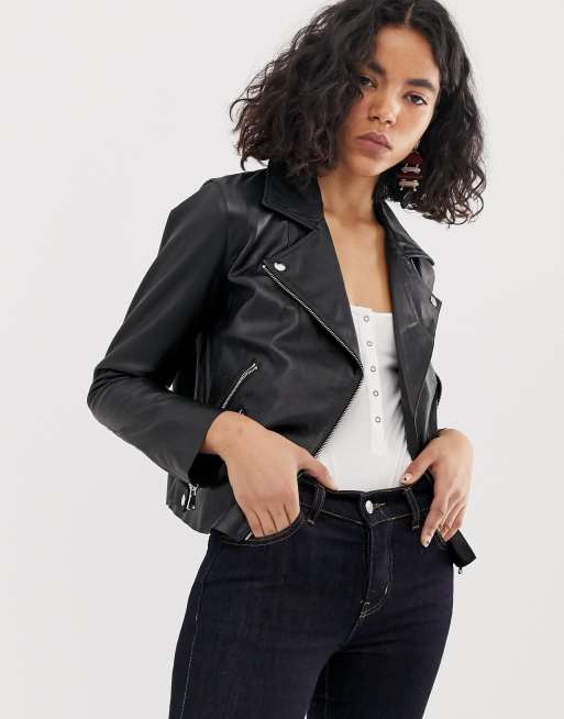 ASOS DESIGN soft leather biker jacket | ASOS