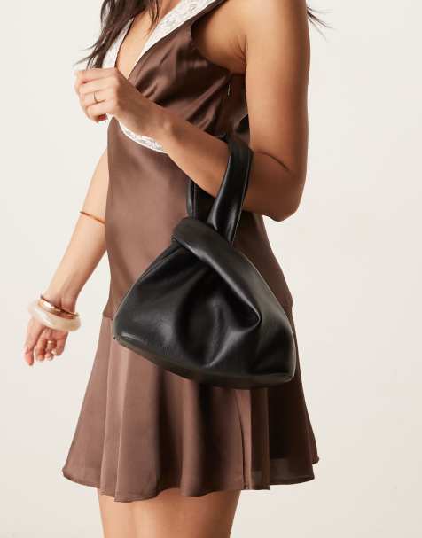 ASOS DESIGN soft loop grab clutch bag in black - view 1