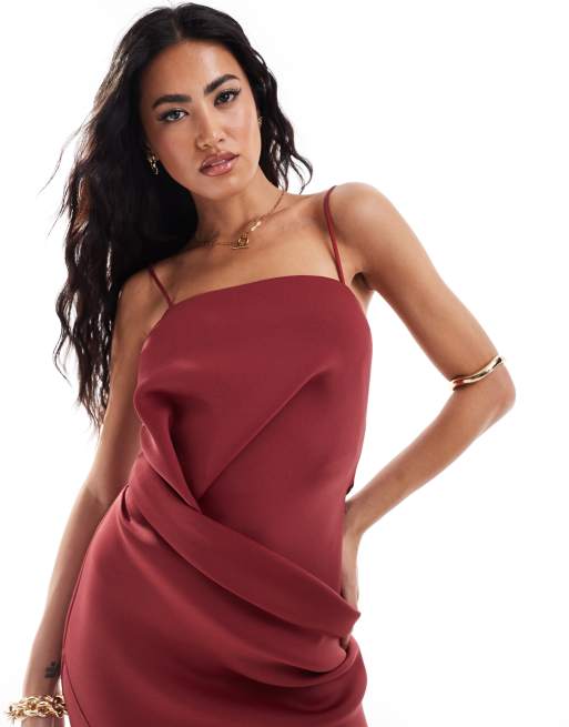 Asos design broderie cami midi dress with pleated skirt sale