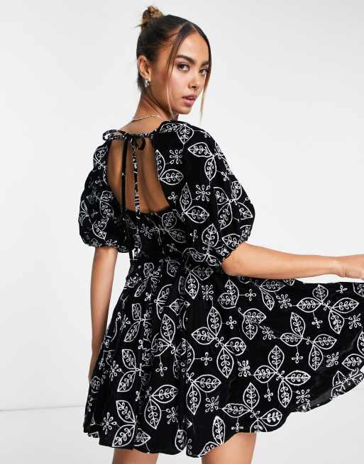 Asos design soft mini dress with waist outlet detail