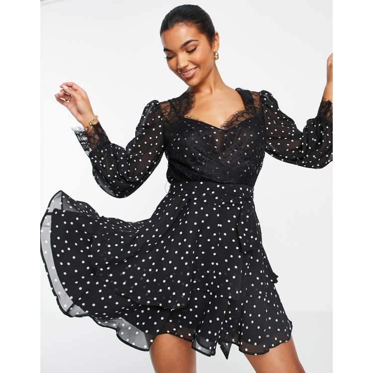 Asos blue best sale polka dot dress