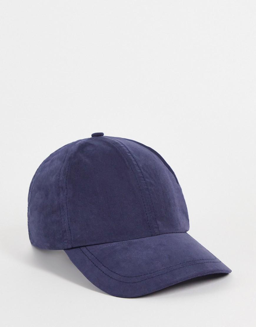 ASOS DESIGN soft nylon baseball cap in navy - NAVY