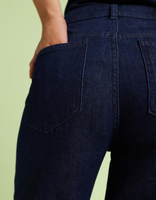 ASOS DESIGN soft palazzo jeans in inky wash - part of a set 