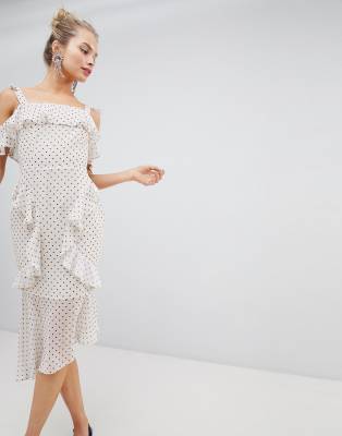 asos polka dot midi dress