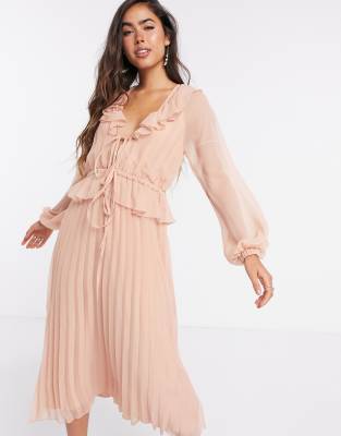 asos pleated midi dress