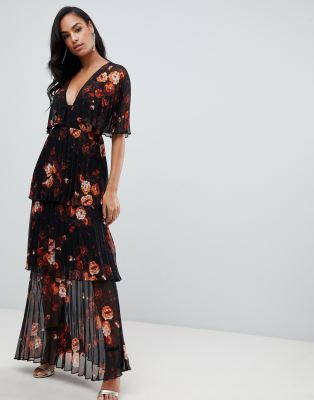 asos tiered maxi dress