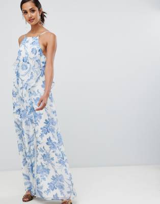 blue floral maxi dress