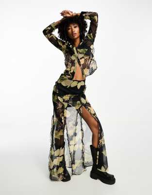 ROSE RUCHED SKIRT SET IN YELLOW