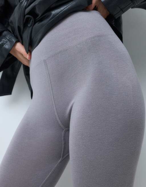 ASOS DESIGN soft seamless stirrup legging in gray, 3 of 5