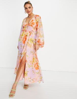 bright print maxi dress