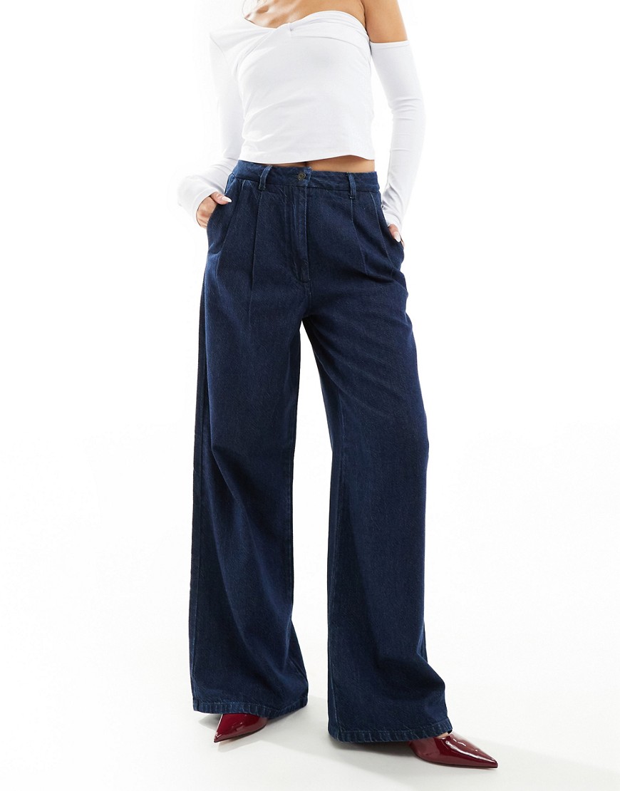 ASOS DESIGN soft tailored jean in dark blue