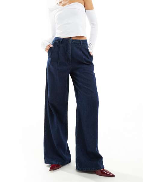 ASOS DESIGN soft tailored jeans in dark blue - view 1