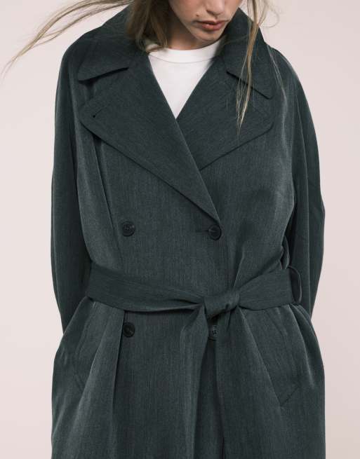 ASOS DESIGN soft tailored trench in charcoal, 3 of 5