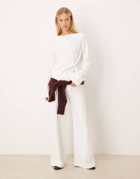ASOS DESIGN soft touch asymmetric set in white - view 1