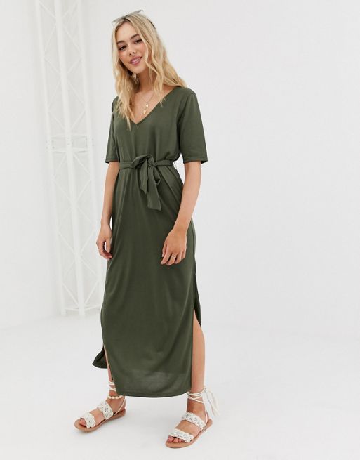 ASOS DESIGN soft touch belted maxi dress | ASOS