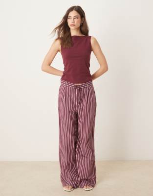 Asos Design Soft Touch Boat Neck Tank Top In Red