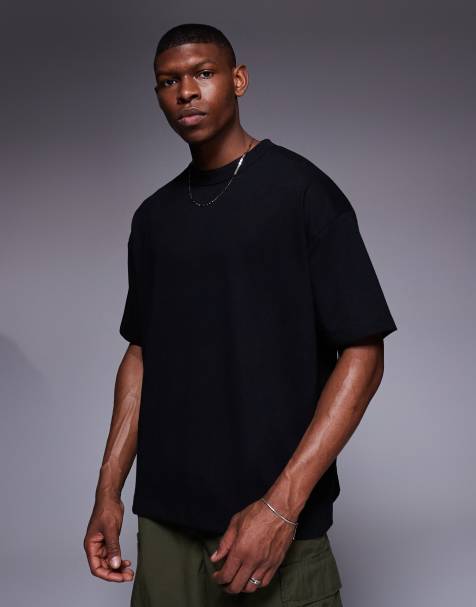 ASOS DESIGN soft touch boxy oversized t-shirt in black - view 1