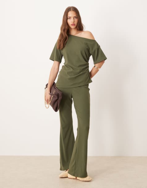 ASOS DESIGN soft touch co-ord in khaki - KHAKI - view 1