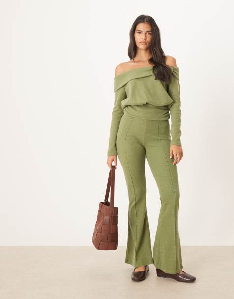 ASOS DESIGN soft touch co-ord in khaki - view 1